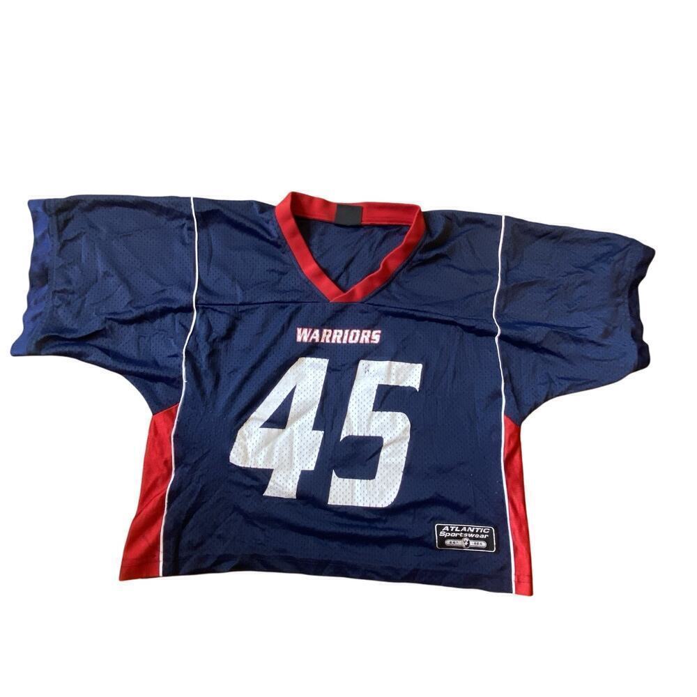Vintage Athletic Sportswear Jersey Sz XS USA Made Warriors 45 Mesh Cropped